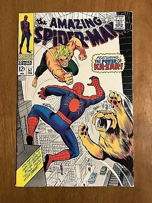 Buy The Amazing Spider-Man #57/Silver Age Marvel Comic Book/Ka-Zar/FN • 55.88£