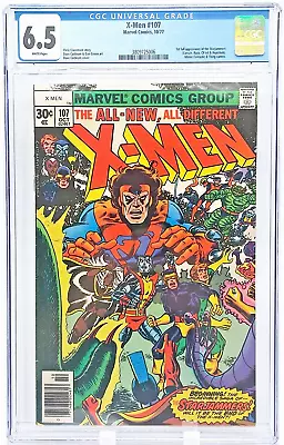 Buy X-MEN #107 CGC 6.5 F+ White Pages 1st Full STARJAMMERS And GLADIATOR Marvel 1977 • 93.19£