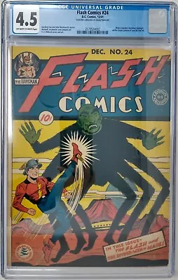 Buy Flash Comics #24 ~ Dc 1941 ~ Cgc 4.5 Vg+ ~ Shiera Saunders Becomes Hawkgirl • 1,126.07£