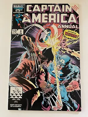 Buy CAPTAIN AMERICA ANNUAL #8 1986 Featuring Wolverine. Bagged And Boarded • 38.83£