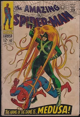 Buy Marvel Comics AMAZING SPIDER-MAN #62 Medusa Early Appearance Low Grade! • 38.83£