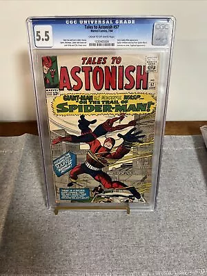 Buy Tales To Astonish 57 CGC 5.5  1964 Early Spider-Man Design Giant-Man Kirby Cover • 128.14£