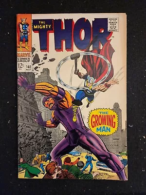 Buy Thor #140 (Marvel Comics 1967) F/VF Jack Kirby 1st Growing Man • 62.13£