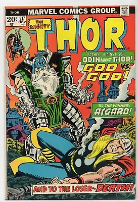 Buy The Mighty Thor #217 1st Krista! Odin! Bronze Age Marvel Comics 1973! Vf+ • 7.76£