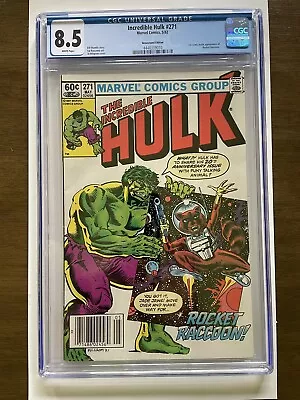 Buy Incredible Hulk #271 (May 1982) CGC 8.5~ White Pg, 1st Comic App Rocket Raccoon • 159.20£