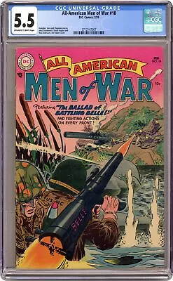 Buy All American Men Of War #18 CGC 5.5 1955 3712147007 • 155.32£