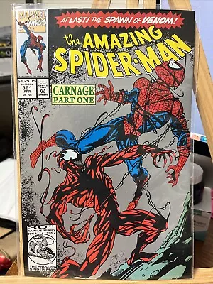 Buy AMAZING SPIDER-MAN #361 (VF+) 1992 1st Full Appearance Of Carnage! 2nd Printing • 42.71£