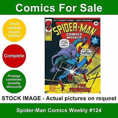 Buy Spider-Man Comics Weekly #124 Comic - VG/VG+ Jun 1975 - Marvel UK • 3.99£