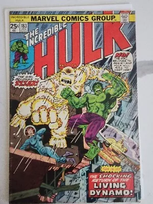 Buy Incredible Hulk #183 VG 1975 Stock Image Low Grade • 11.65£