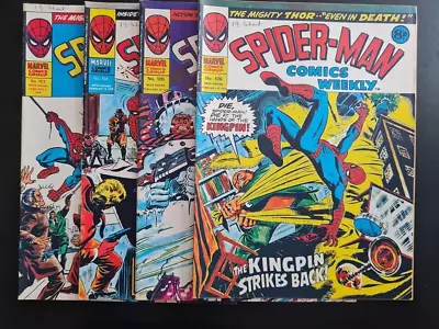 Buy Spider-man Comics Weekly #103 #104 #105 #106 Marvel Uk Weekly 1975 • 1.99£