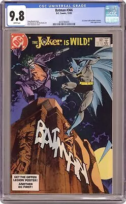 Buy Batman #366 CGC 9.8 1983 4035760005 1st App. Jason Todd In Robin Costume • 322.29£
