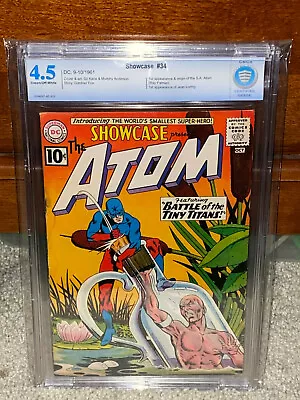 Buy Showcase #34 CBCS 4.5 DC 1961 1st Silver Atom! Free CGC Mylar! 002 Cm • 427.13£