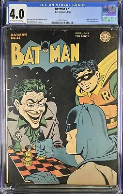 Buy Batman #23 CGC VG 4.0 Joker Chess Cover And Story! DC Comics 1944 • 1,785.42£
