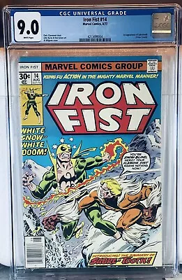 Buy IRON FIST #14 CGC 9.0 - 1977 Key 1st Appearance Of Sabretooth - WHITE PAGES! • 543.63£