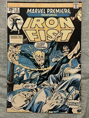 Buy Marvel Premiere #15, 1st Appearance Of Iron Fist, Marvel Comics 1974 • 54.36£