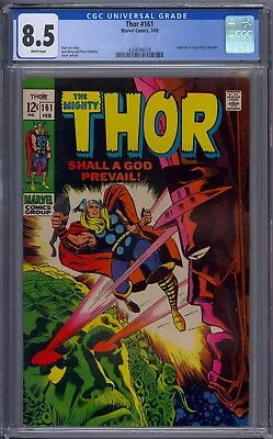 Buy Thor #161 1969 Marvel Comics CGC 8.5 Galactus Jack Kirby White Pages • 93.19£