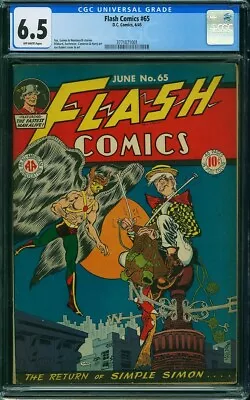 Buy Flash Comics #65 Dc Comics 1945 Golden Age Cgc 6.5 Graded! Hawkman Cover! • 737.77£