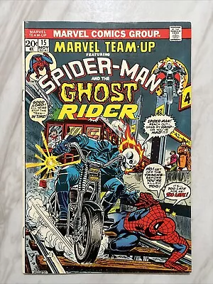 Buy Marvel Team-Up #15 (1973) FN 1st Meeting Ghost Rider & Spider-Man 1st Orb 🔑 • 28.70£