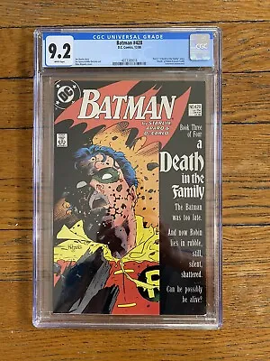 Buy Batman 428 CGC Graded 9.2 NM- Death Of Jason Todd/Robin DC Comics 1988 • 50.57£