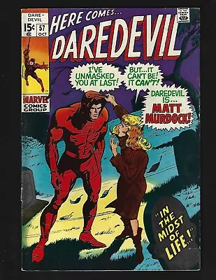 Buy Daredevil #57 FN- Colan DD Reveals ID To Karen Page Death's-Head Willie Lincoln • 11.65£