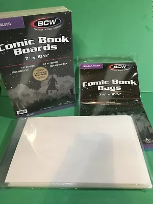 Buy 19 PREMADE Regular Silver Age Comic Book Bags And Boards BCW • 6.52£