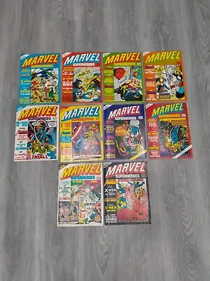 Buy X10 MARVEL COMIC SUPERHEROES 1979/1980 Jan-june Sept-Dec BRITISH UK MONTHLY • 25£