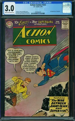 Buy Action Comics #253 CGC 3.0 1959 DC Key 2nd App Supergirl! Silver Age! P10 395 Cm • 181.73£