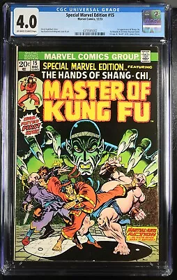 Buy Special Marvel Edition 15  Featuring Master Of Kung Fu  Cgc 4.0  1973 • 116.49£