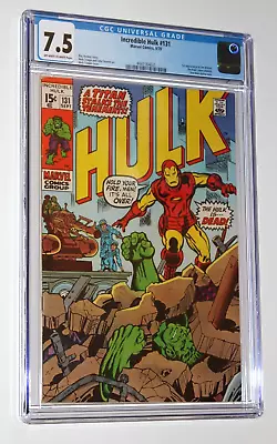 Buy THE INCREDIBLE HULK #131 CGC 7.5 * 1st App Jim Wilson * Iron Man * (1970) • 112.61£