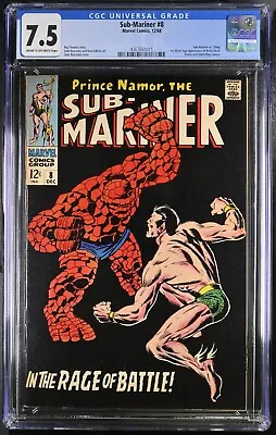 Buy Sub-mariner #8 - Cgc 7.5 Vf Crow Classic Subby Vs. Thing Battle Cover 4367651011 • 135.90£