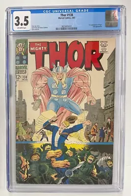 Buy Thor #138 (1967) CGC 3.5!! Stan Lee Story Jack Kirby Art 1st App Ogur • 38.82£