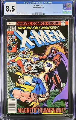 Buy Uncanny X-Men #112 CGC 8.5 White Pages, 1978, Magneto Cover • 69.89£