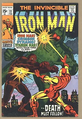 Buy Iron Man 22 FVF George Tuska! TITANIUM MAN! Crimson Dynamo! 1970 Marvel V481 • 24.89£
