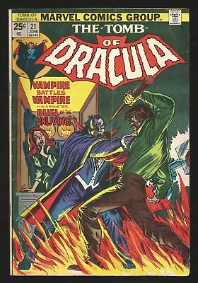 Buy THE TOMB OF DRACULA #21 - Marvel June 1974 FINE-  Vampire Battles Vampire  • 9.32£