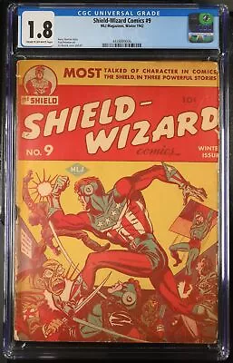 Buy Shield-Wizard Comics #9 CGC GD- 1.8 Cream To Off White WWII Japanese War Cover! • 909.48£