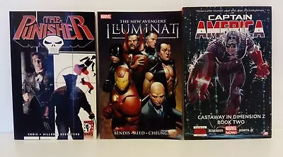 Buy Marvel Comics Trade Paperback Lot Punisher Vs Wolverine Illuminati Cap America • 9.99£