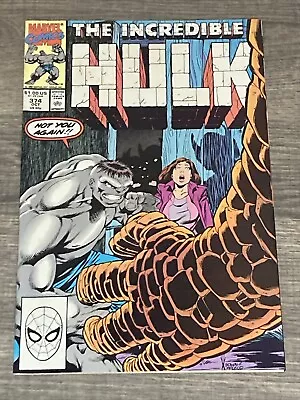 Buy THE INCREDIBLE HULK 374  MARVEL COMICS 1990 NM Mylar Bagged And Boarded. • 11.65£