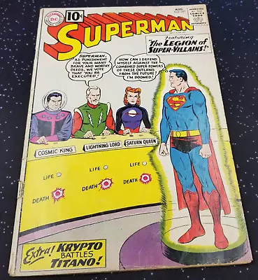 Buy Superman #147 1961 DC Comics 1st App. Legion Super Villains RAW COMIC • 61.51£
