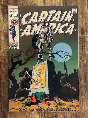 Buy Captain America #113 - STUNNING NEAR MINT 9.2 NM - Marvel Comics 1969 • 79.60£