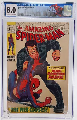 Buy New CGC 8.0 Slab AMAZING SPIDER-MAN #73 1st Appear Silvermane CUSTOM LABEL 1969 • 135.91£