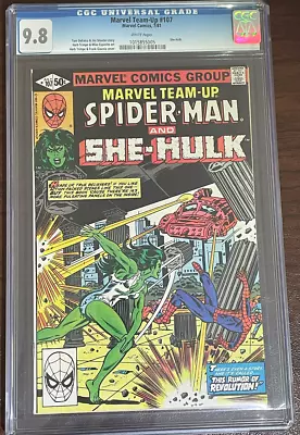 Buy Marvel Team-Up #107 7/81 She Hulk Spiderman White Pages Cgc 9.8 • 67.64£