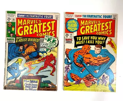 Buy Marvel's Greatest Comics #26, 32 (1970) Avg. FINE Jack Kirby, Fantastic Four • 15.84£