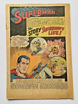 Buy =Superman= #146 Coverless Complete July 1961 Story Of Superman's Life Greatest • 19£