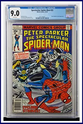 Buy Spectacular Spider-Man #23 CGC Graded 9.0 Marvel 1978 White Pages Comic Book. • 60.58£