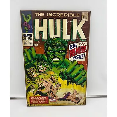 Buy Marvel Comics The Incredible Hulk #102 Big Premiere Issue Wood Plaque 13X19 • 14.35£