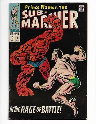 Buy Sub-mariner 8 - Vg/f 5.0 - Battling Thing - Lady Dorma - Classic Cover (1968) • 58.25£