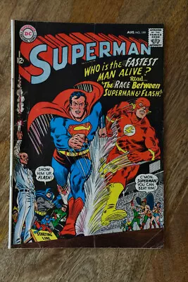 Buy Superman #199 | 1967 | Who's The Fastest Man Alive? 1st Superman Vs Flash Race! • 62.12£