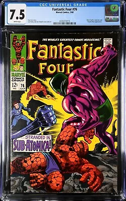 Buy Fantastic Four #76 1968 CGC 7.5 *WHITE Paper* Silver Surfer 4330272015 • 80£