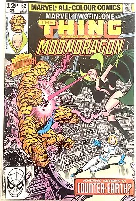 Buy Marvel Two In One # 62 The Thing And Moondragon. 1st Series. April 1980. Vfn-. • 3.59£