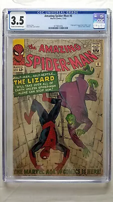 Buy Amazing Spider-Man #6 CGC 3.5 VG-     Origin 1st Appearance LIzard • 737.78£